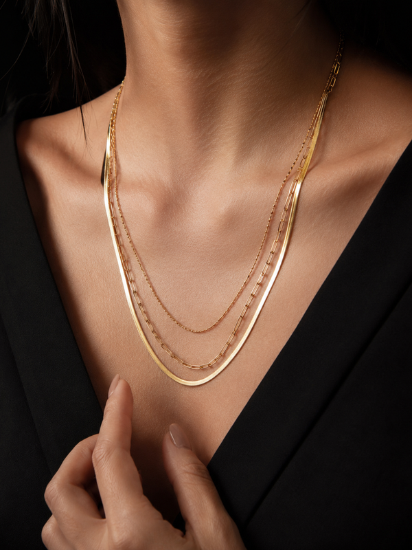 Royale Stack Snake Chain | Gold-Plated Stainless Steel – KZ88123163