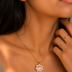 Golden Sun Goddess Vibe Necklace | Gold-Plated Stainless Steel – KZ88123151