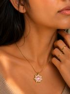 Golden Sun Goddess Vibe Necklace | Gold-Plated Stainless Steel – KZ88123151