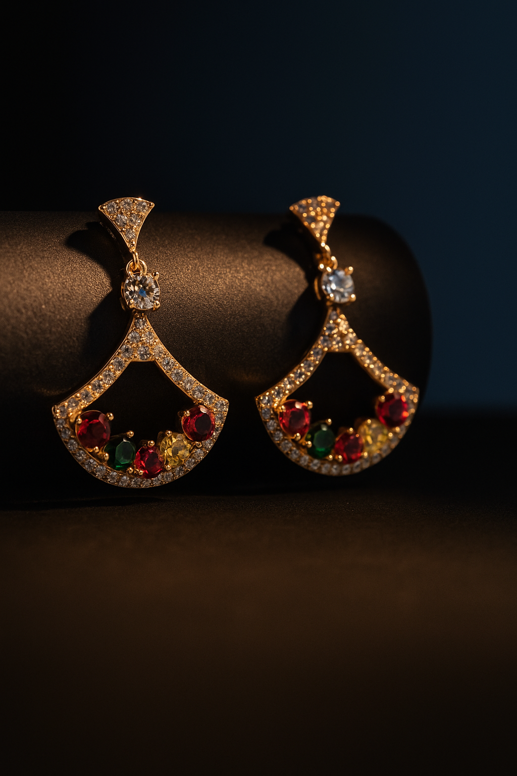 Aurora Royale Fan Drop Earrings | Gold-Plated Stainless Steel – KZ8812309