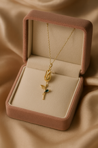Golden Rose Bud Necklace | Gold-Plated Stainless Steel – KZ8812302