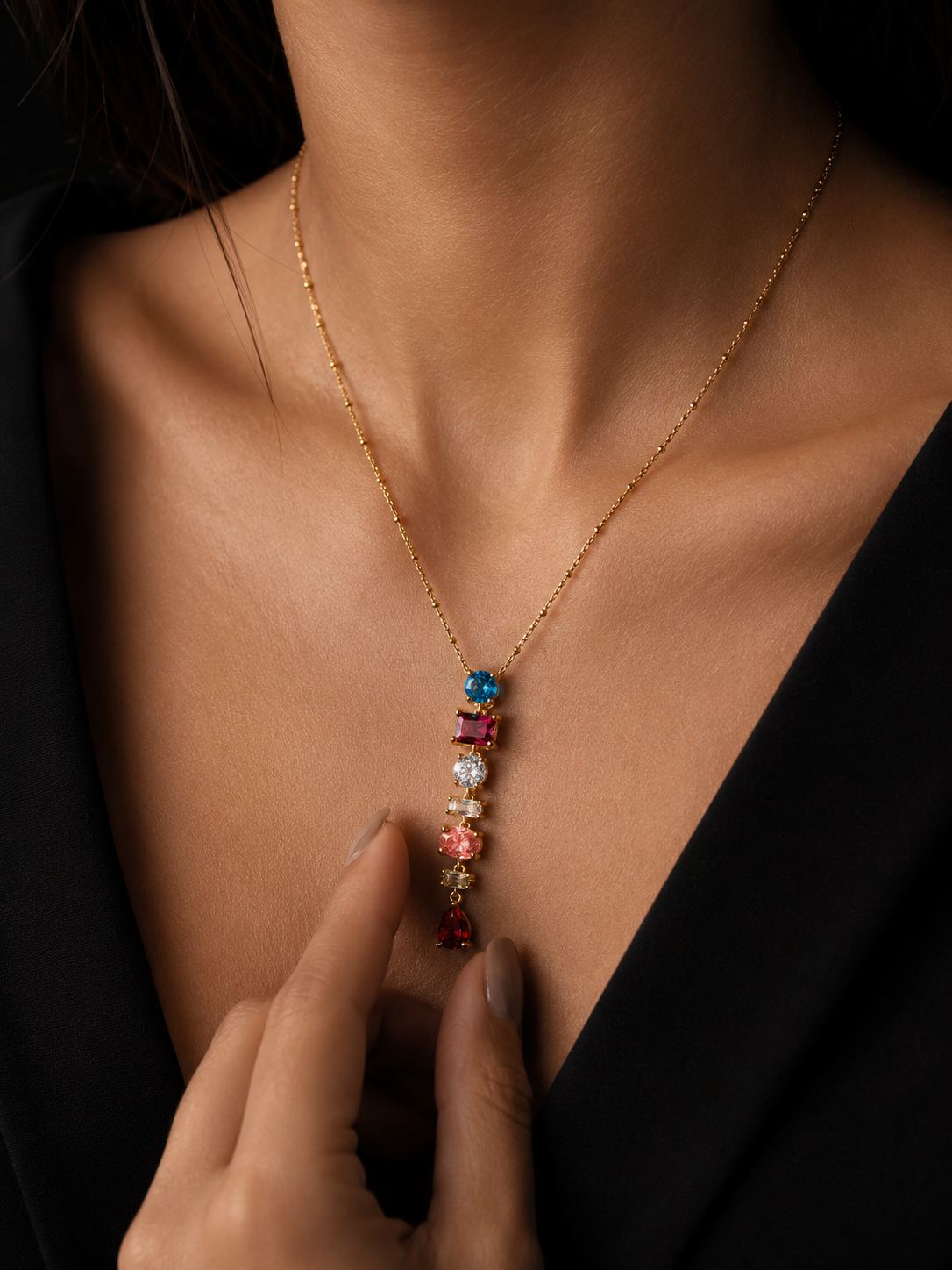 Celestia Drop Pendant | Gold-Plated Stainless Steel – KZ88123169