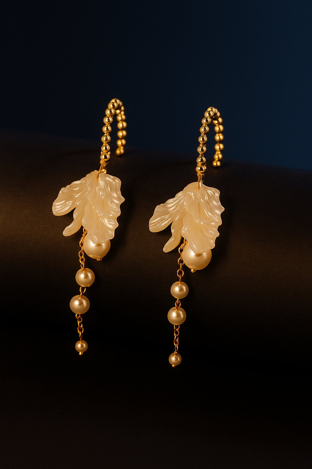 Ivory Leaf Drop Earrings | Gold-Plated Stainless Steel– KZ8812314
