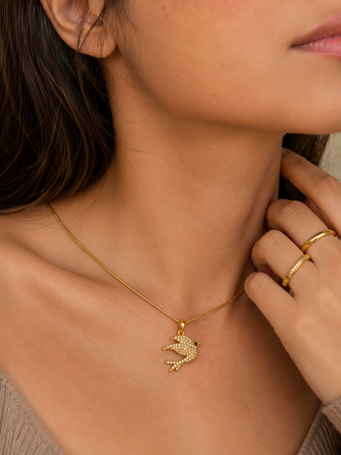 Angel Bird Necklace | Gold-Plated Stainless Steel – KZ88123160