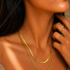 Luxe Snake Layer Chain | Gold-Plated Stainless Steel – KZ88123162