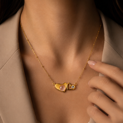 You & Me Necklace Blue | Gold-Plated Stainless Steel – KZ88123145