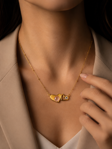 You & Me Necklace Blue | Gold-Plated Stainless Steel – KZ88123145