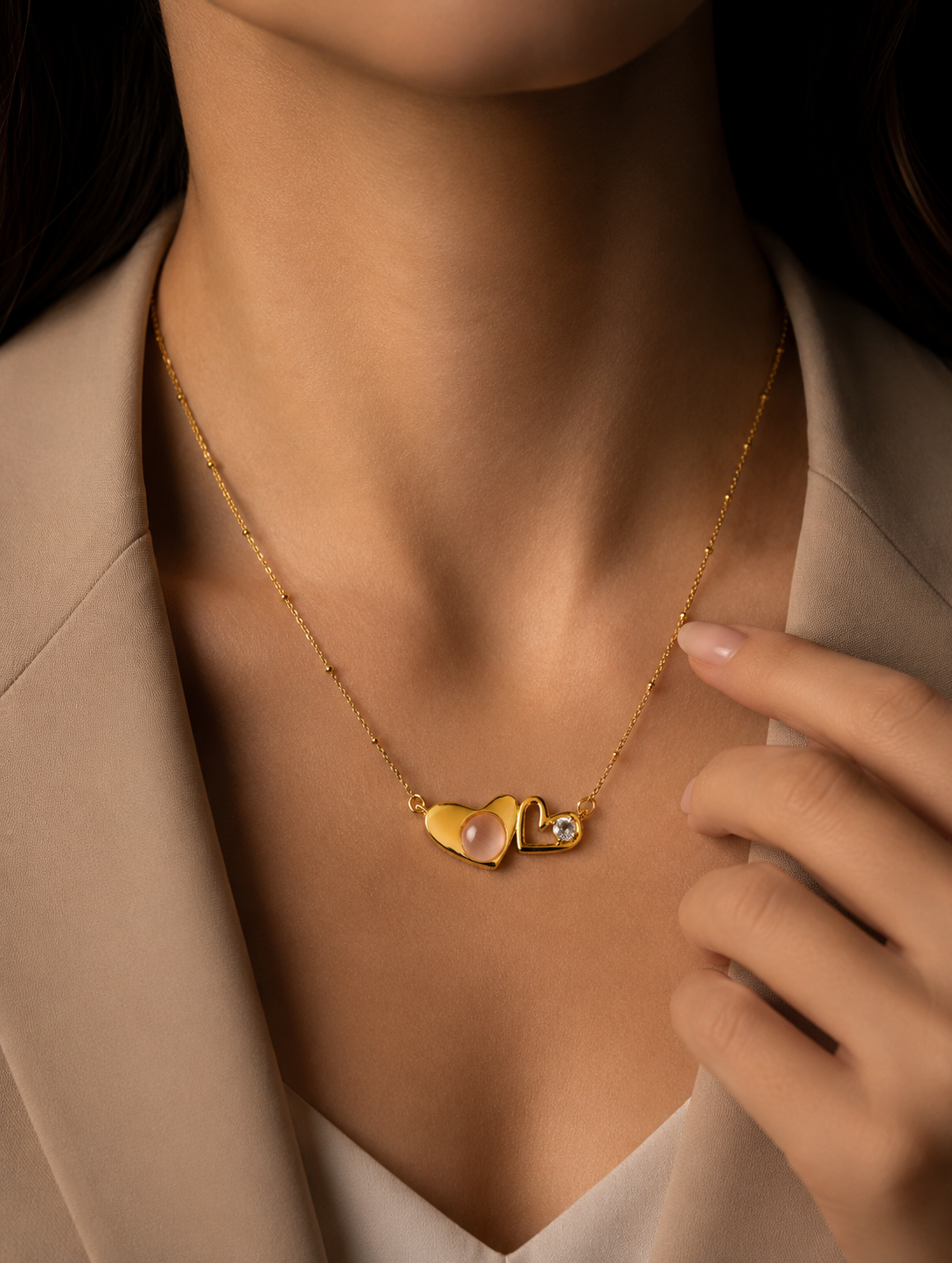 You & Me Necklace Blue | Gold-Plated Stainless Steel – KZ88123145