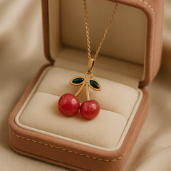 Cherry Bliss Necklace | Gold-Plated Stainless Steel – KZ8812327
