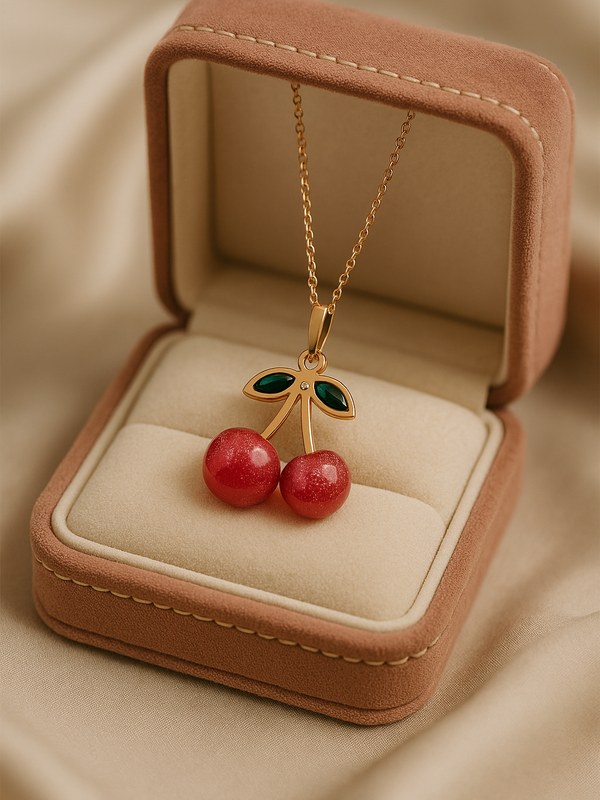 Cherry Bliss Necklace | Gold-Plated Stainless Steel – KZ8812327