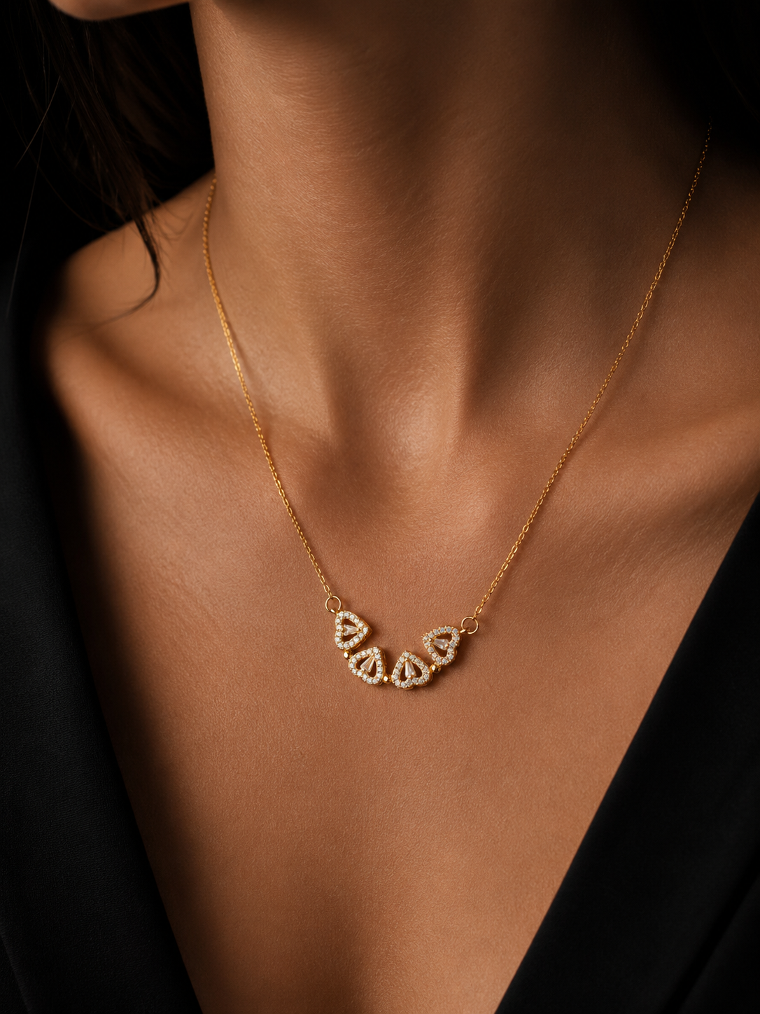 Open Luxe Fortune Necklace | Gold-Plated Stainless Steel – KZ88123166