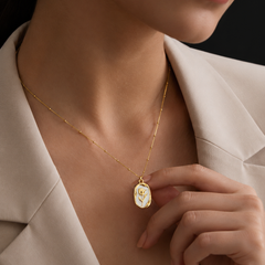 White Golden Rose Pendant | Gold-Plated Stainless Steel – KZ88123167