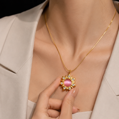 Golden Sun Goddess Vibe Necklace | Gold-Plated Stainless Steel – KZ88123151
