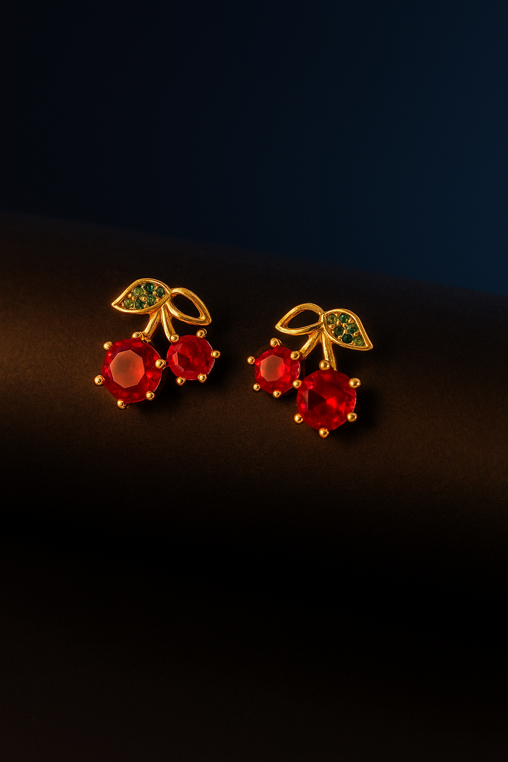 Scarlet Cherry Earrings | Gold-Plated Stainless Steel  – KZ8812315
