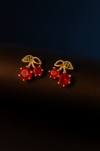 Scarlet Cherry Earrings | Gold-Plated Stainless Steel  – KZ8812315