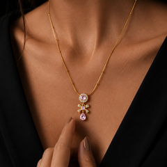 Pink Princess Necklace | Gold-Plated Stainless Steel – KZ88123171
