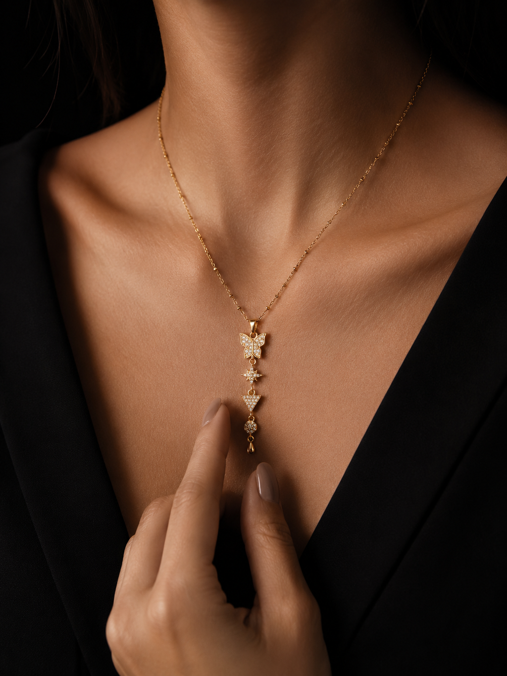 Stardust Butterfly Pendant | Gold-Plated Stainless Steel – KZ88123170