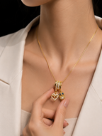Golden Owl Charm Necklace | Gold-Plated Stainless Steel – KZ88123156