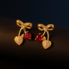 Love Ruby Knot Earrings | Gold-Plated Stainless Steel– KZ8812316