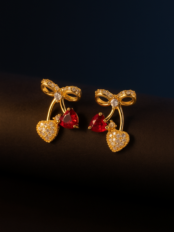 Love Ruby Knot Earrings | Gold-Plated Stainless Steel– KZ8812316