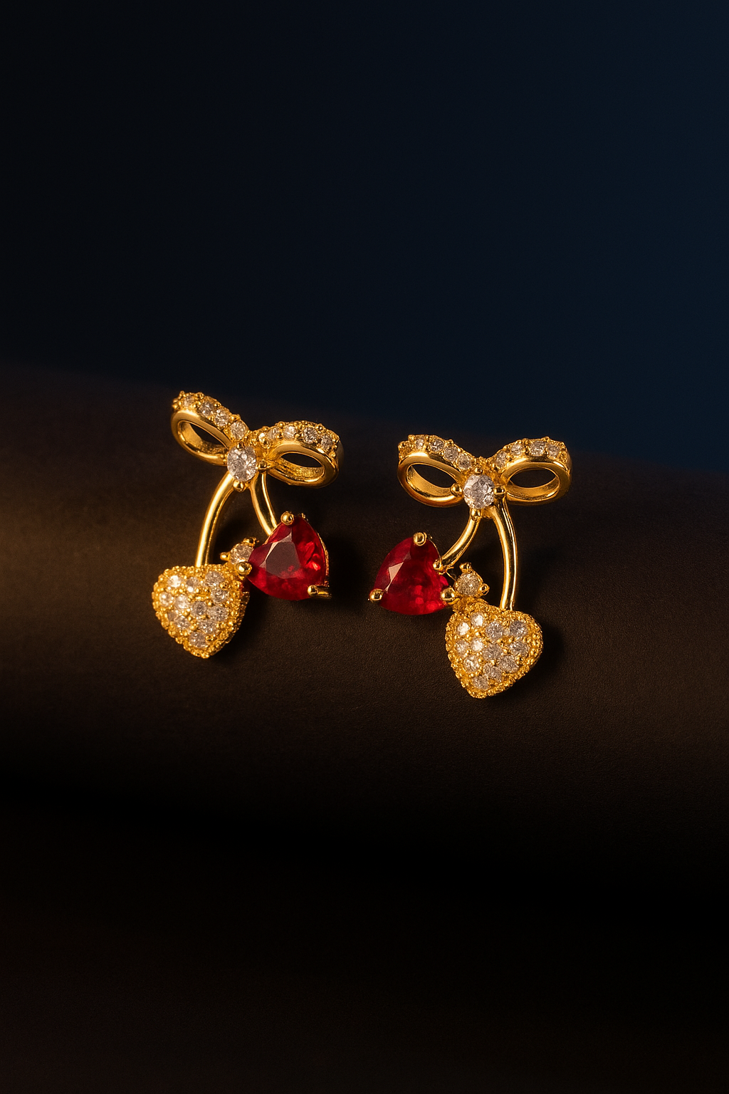 Love Ruby Knot Earrings | Gold-Plated Stainless Steel– KZ8812316