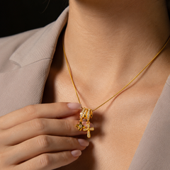 Golden Angel Charm Necklace | Gold-Plated Stainless Steel – KZ88123158