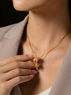 Golden Angel Charm Necklace | Gold-Plated Stainless Steel – KZ88123158