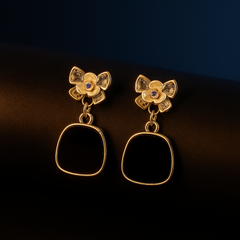 Midnight Bloom Earrings | Gold-Plated Stainless Steel – KZ8812317