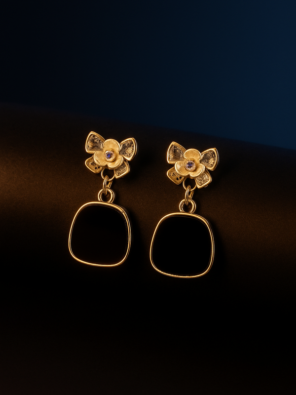Midnight Bloom Earrings | Gold-Plated Stainless Steel – KZ8812317
