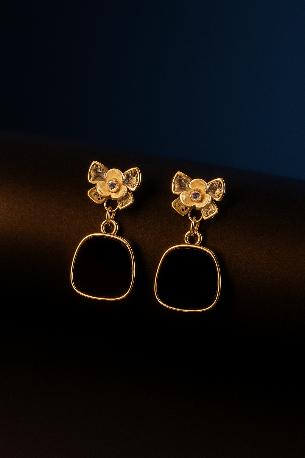 Midnight Bloom Earrings | Gold-Plated Stainless Steel – KZ8812317