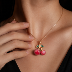 Cherry Bliss Necklace | Gold-Plated Stainless Steel – KZ8812327