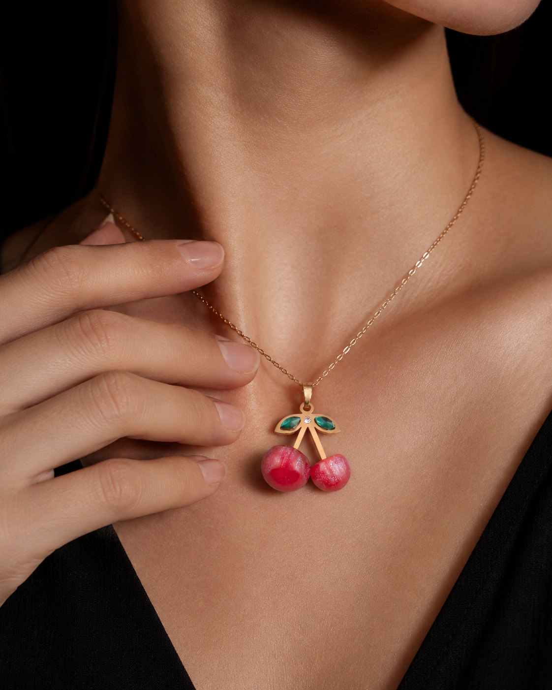 Cherry Bliss Necklace | Gold-Plated Stainless Steel – KZ8812327