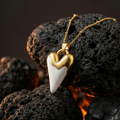 Milk & Gold Heart Necklace | Gold-Plated Stainless Steel – KZ8812356