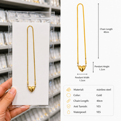 Luna Heart Necklace | 18k Gold-Plated Stainless Steel Anti-Tarnish Waterproof Daily Wear Jewellery For Women – KZ88123205