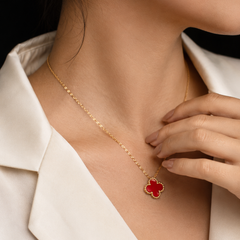 Clover Pendant & Studs Jewelry Set | Gold-Plated Stainless Steel  – KZ8812321
