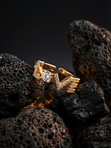 Love Letter Ring | Gold-Plated Brass Adjustable Ring–SCB8812383