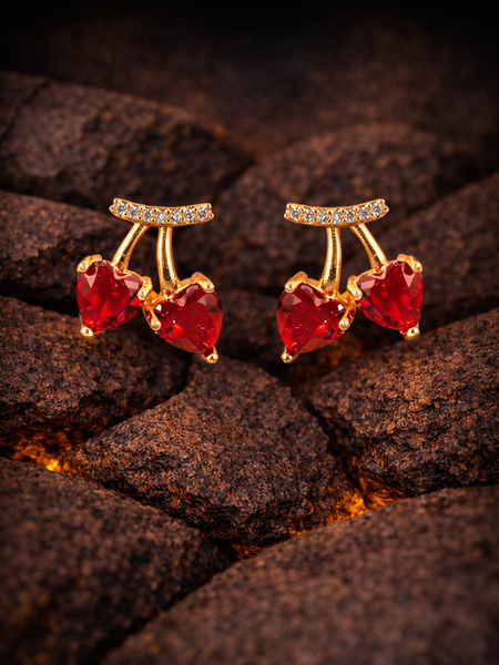 Cherry Kiss Earrings | Gold-Plated Stainless Steel  – KZ8812318