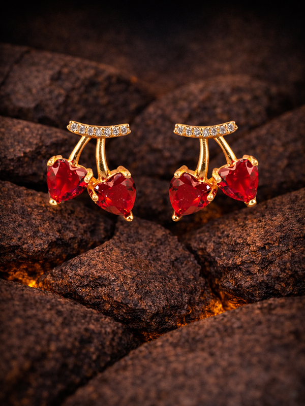 Cherry Kiss Earrings | Gold-Plated Stainless Steel  – KZ8812318