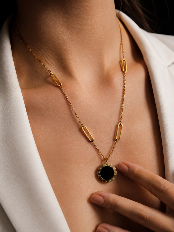 Roman Rhythm Pendant Chain | Gold-Plated Stainless Steel – KZ8812358