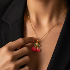 Cherry Bliss Necklace | Gold-Plated Stainless Steel – KZ8812327