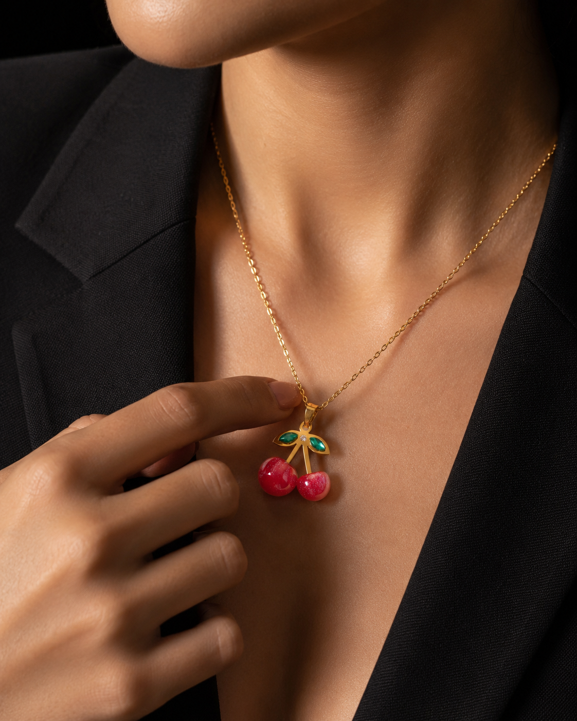 Cherry Bliss Necklace | Gold-Plated Stainless Steel – KZ8812327