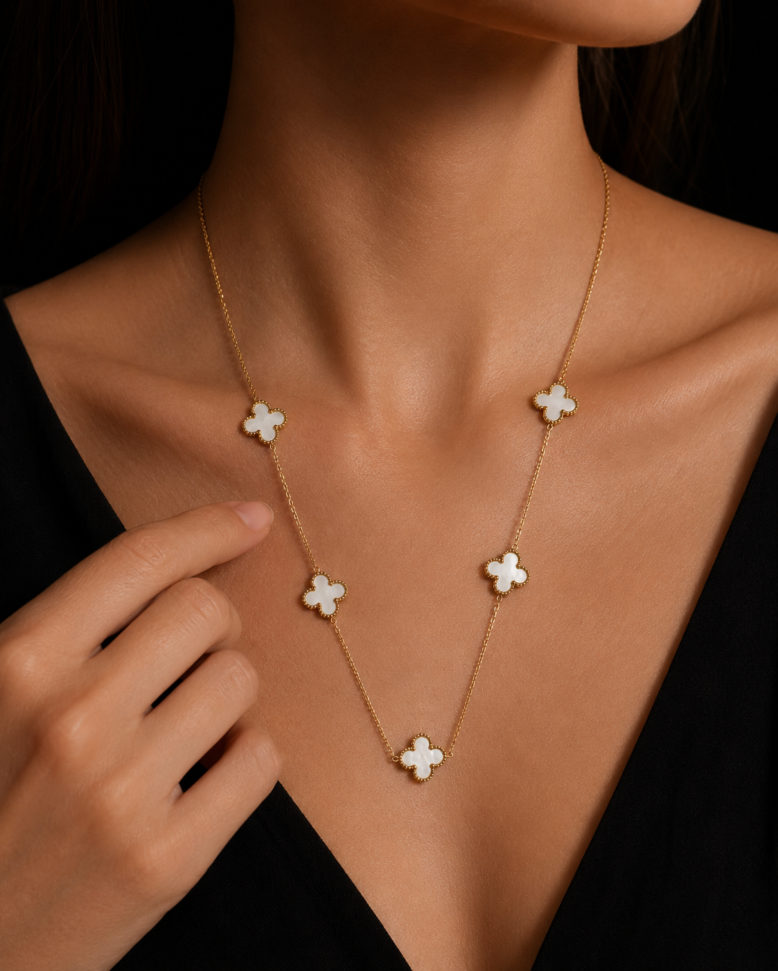 Double Sided Lucky Clover | Gold-Plated Stainless Steel – KZ8812304