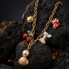Coastal Cuties Charm Necklace | Gold-Plated Stainless Steel– KZ8812325