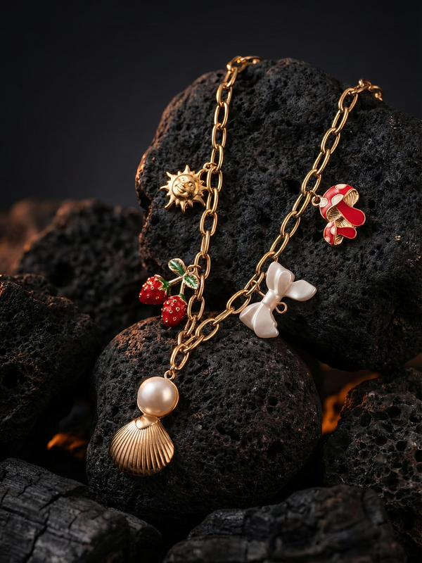 Coastal Cuties Charm Necklace | Gold-Plated Stainless Steel– KZ8812325