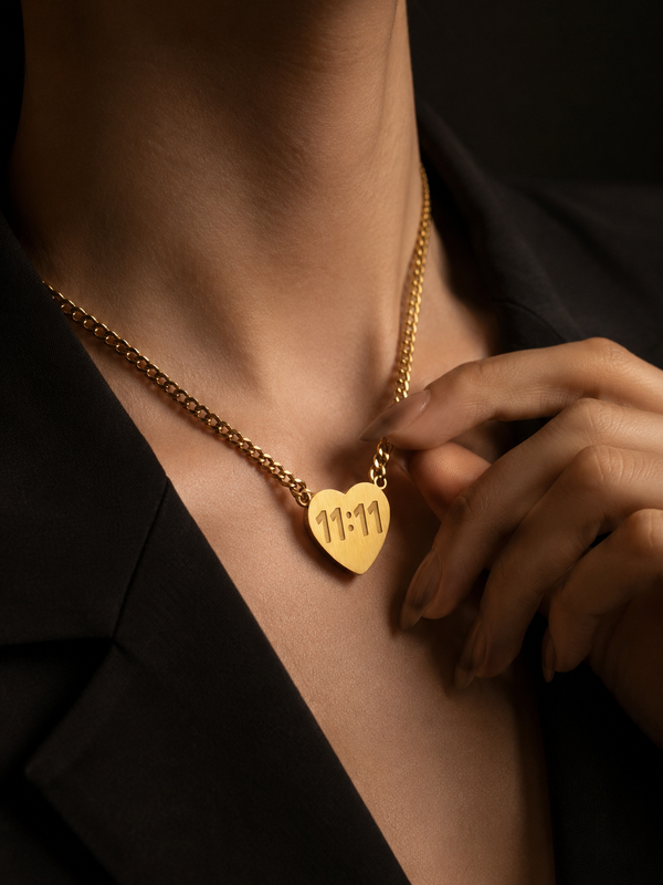Good Luck 11:11 Necklace | Gold-Plated Stainless Steel  – KZ8812354