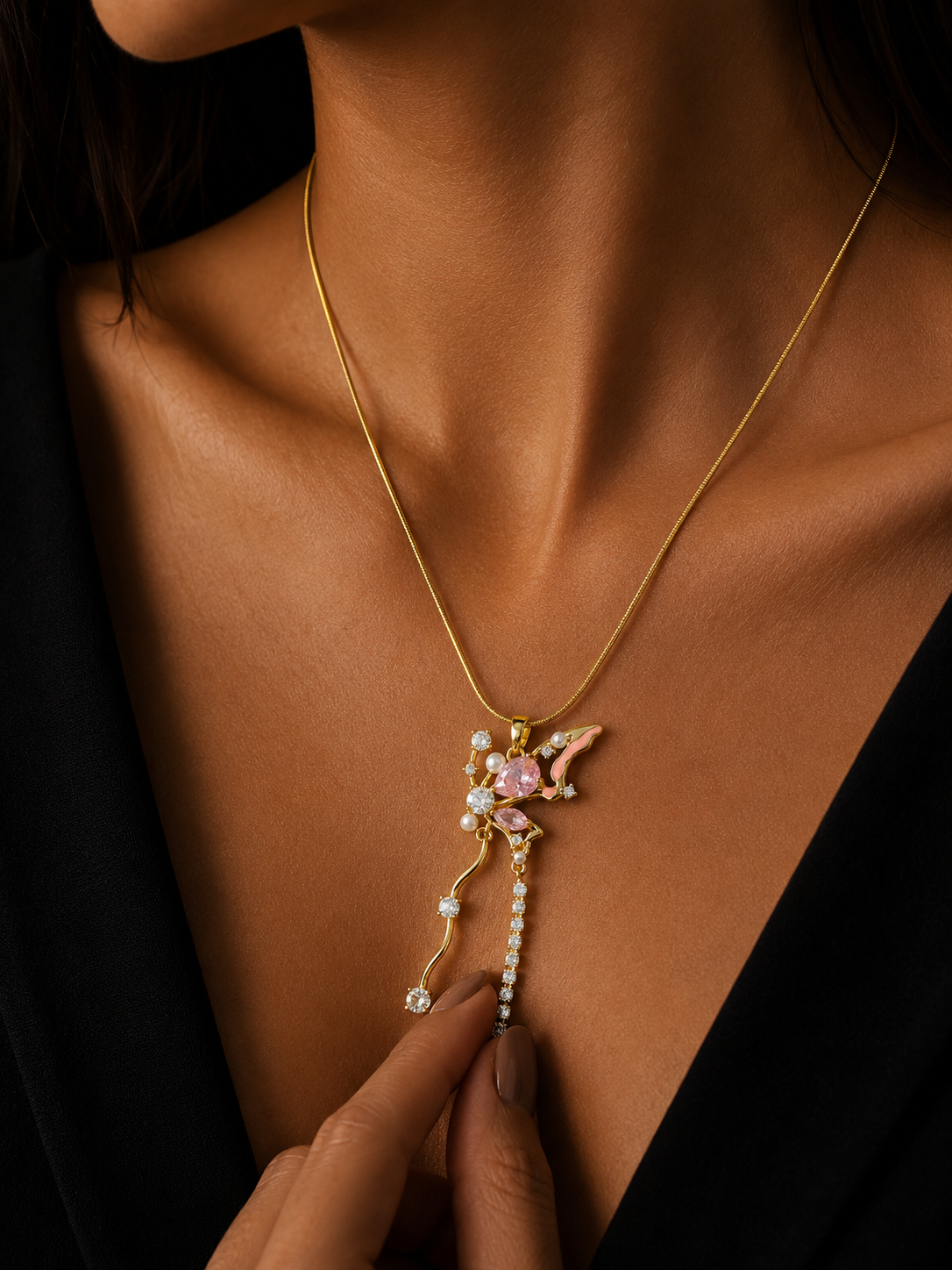 Nova Butterfly Necklace | Gold-Plated Stainless Steel – KZ88123149