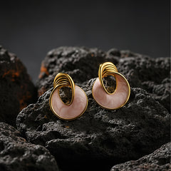 Pink PearlTwist Hoops | Gold-Plated Stainless Steel– KZ8812345