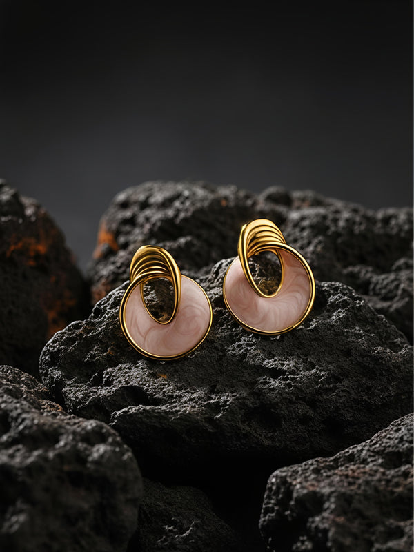 Pink PearlTwist Hoops | Gold-Plated Stainless Steel– KZ8812345