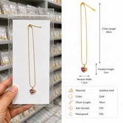 Blush Twin Heart Necklace | Gold-Plated Stainless Steel – KZ88123214