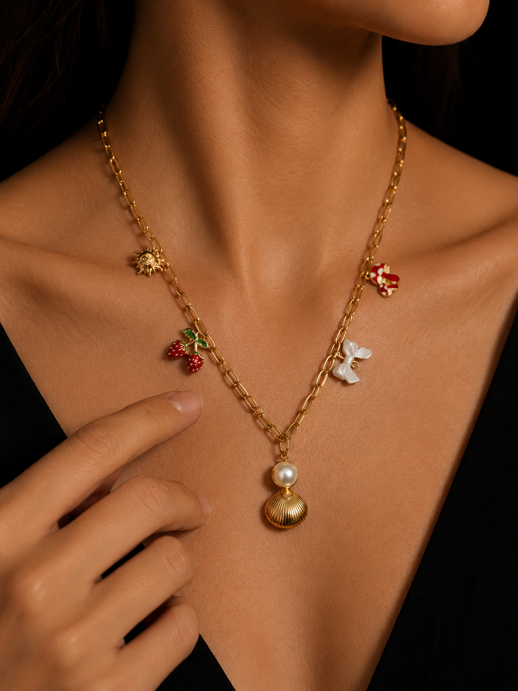 Coastal Cuties Charm Necklace | Gold-Plated Stainless Steel– KZ8812325